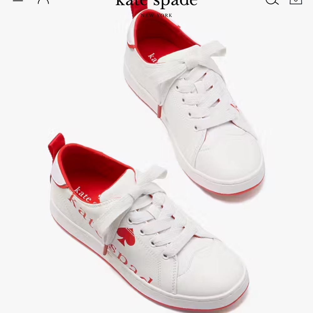 NEW Kate Spade red and White Sneakers sz8.5